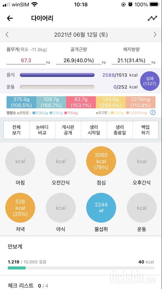 30일 하루 2L 물마시기 2일차 성공!