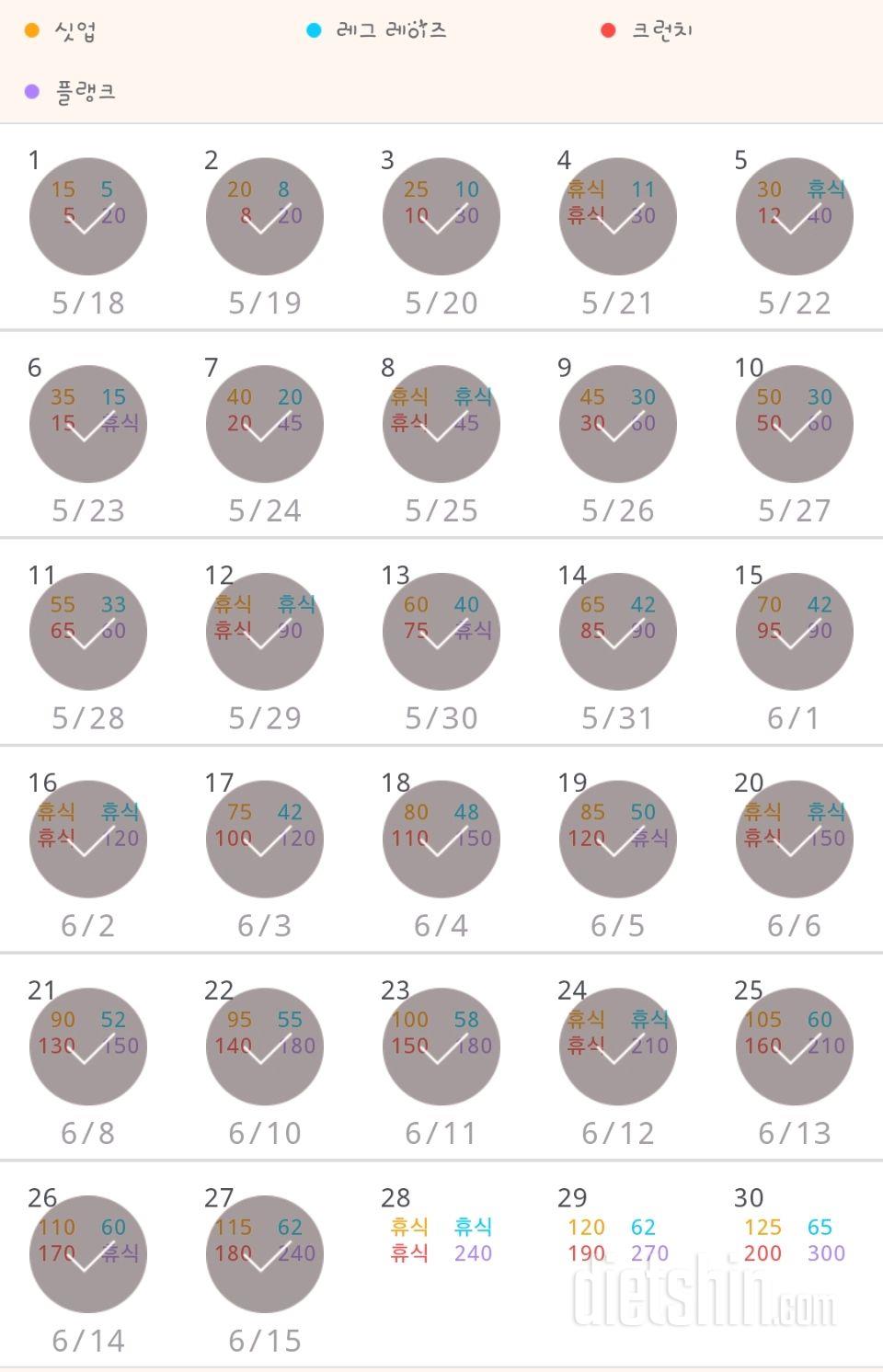 30일 복근 만들기 27일차 성공!