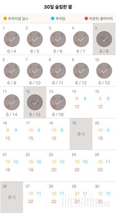 30일 슬림한 팔 13일차 성공!