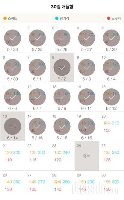 30일 애플힙 19일차 성공!