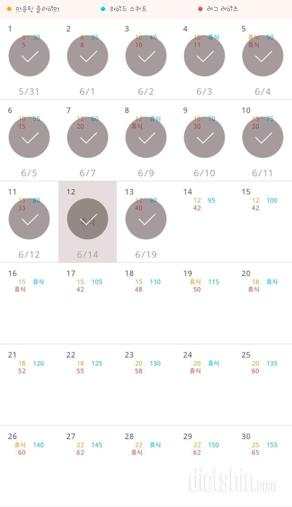 30일 체지방 줄이기 13일차 성공!