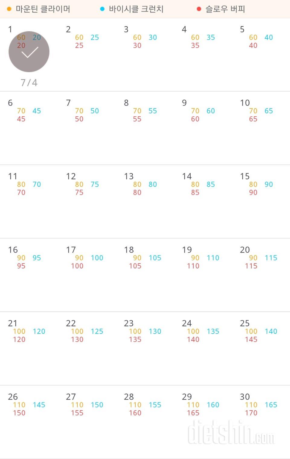 30일 유산소 운동 1일차 성공!