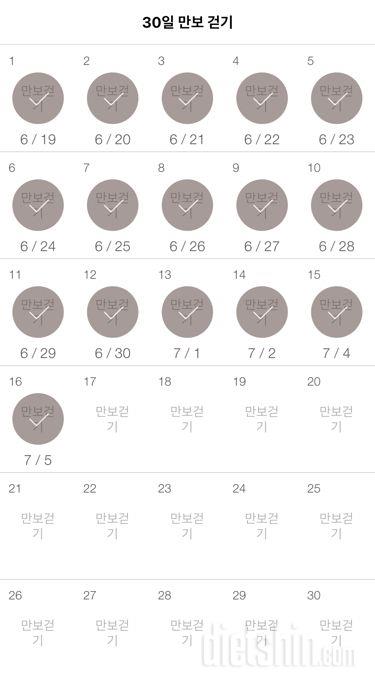 30일 만보 걷기 16일차 성공!