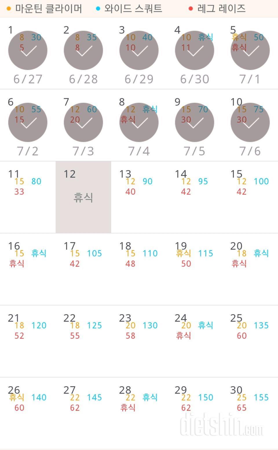 30일 체지방 줄이기 10일차 성공!