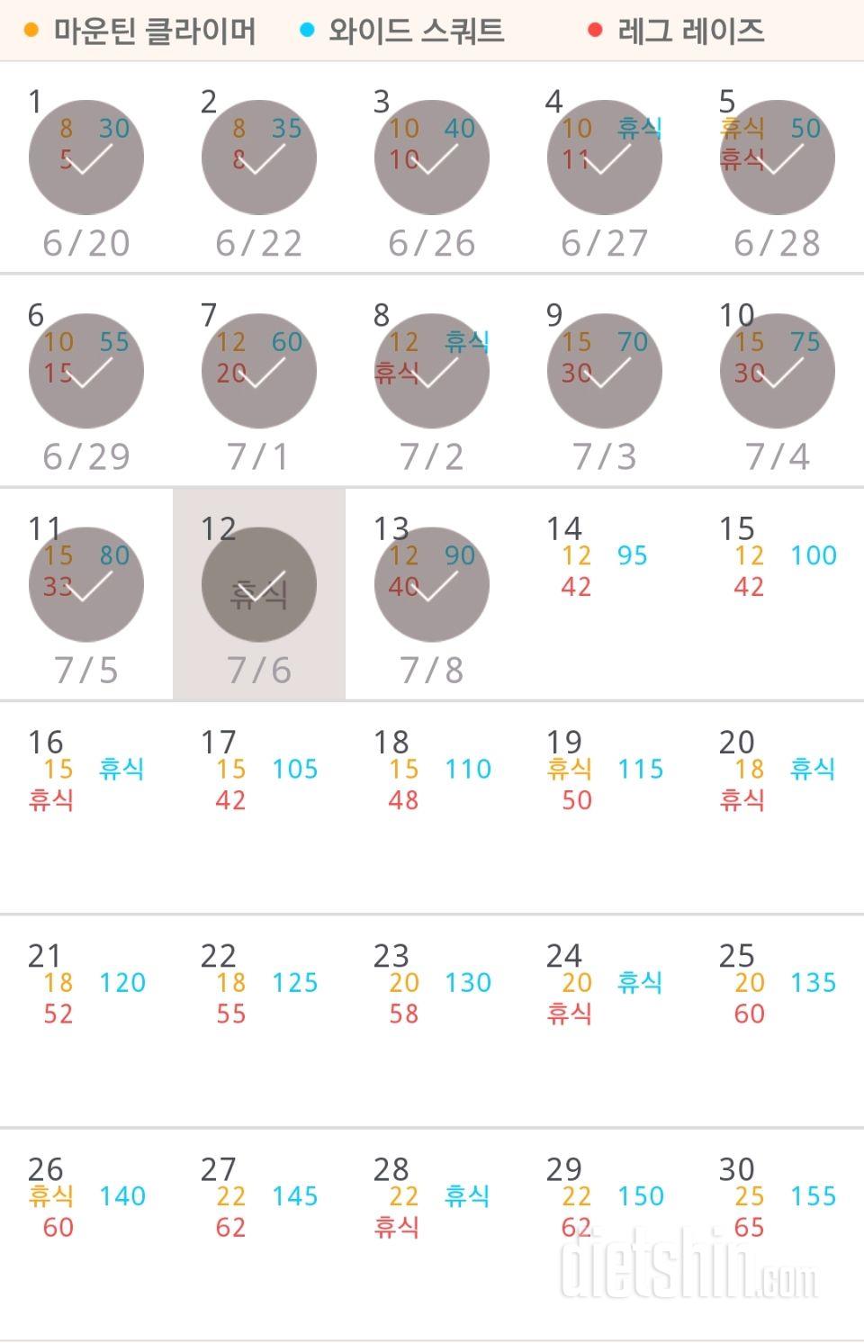 30일 체지방 줄이기 13일차 성공!