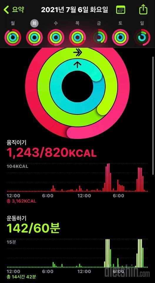 21.07.06 다욧 6일 +0.2kg 총 1.7kg 감량