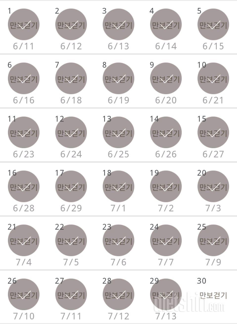 30일 만보 걷기 29일차 성공!