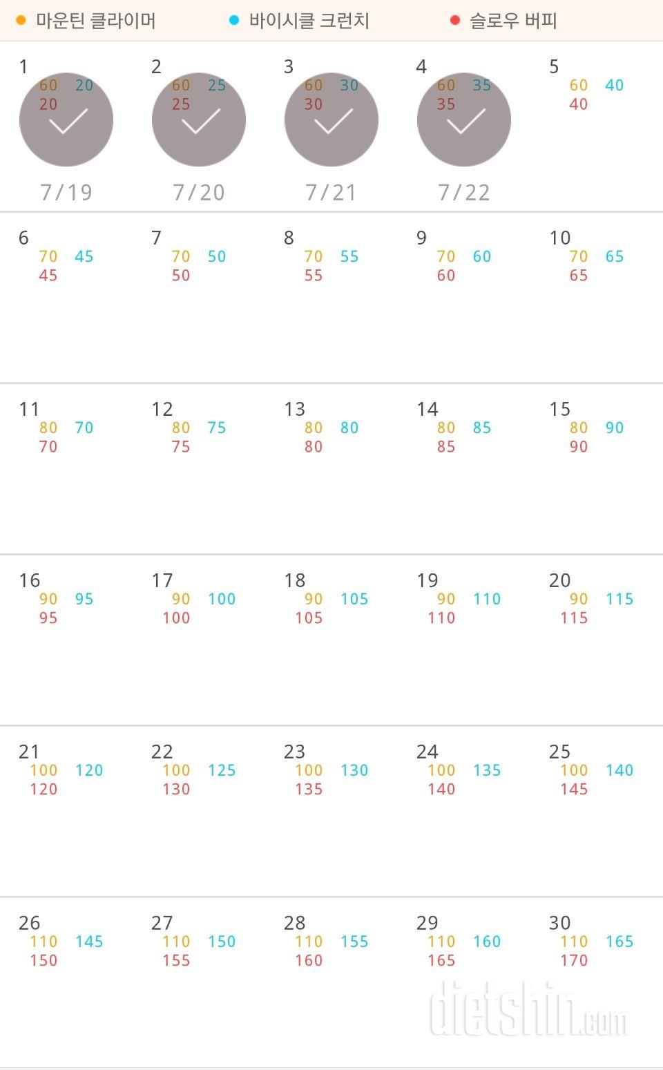 30일 유산소 운동 4일차 성공!