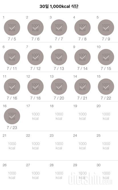 30일 1,000kcal 식단 46일차 성공!