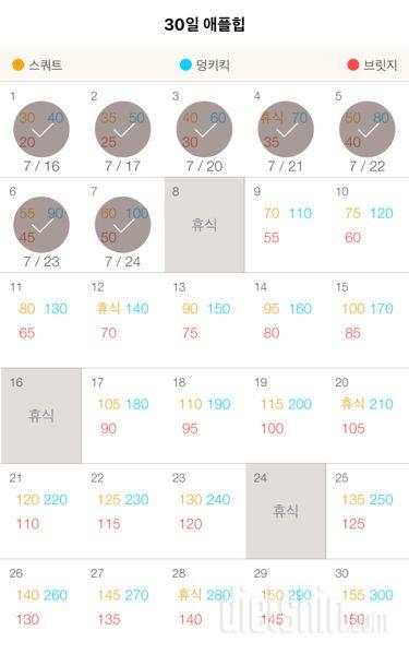 30일 애플힙 7일차 성공!