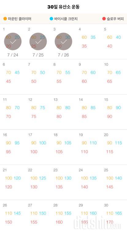 30일 유산소 운동 3일차 성공!