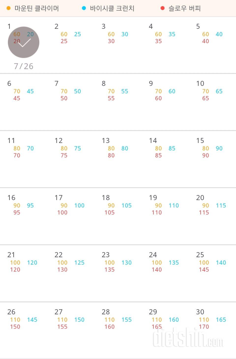 30일 유산소 운동 1일차 성공!