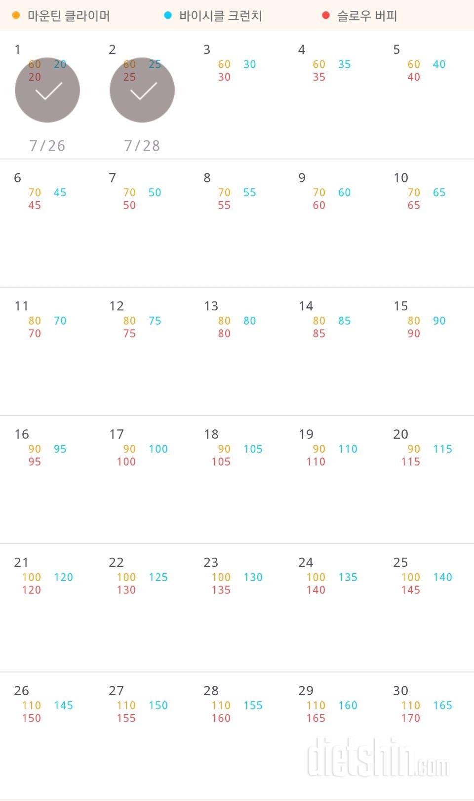 30일 유산소 운동 2일차 성공!