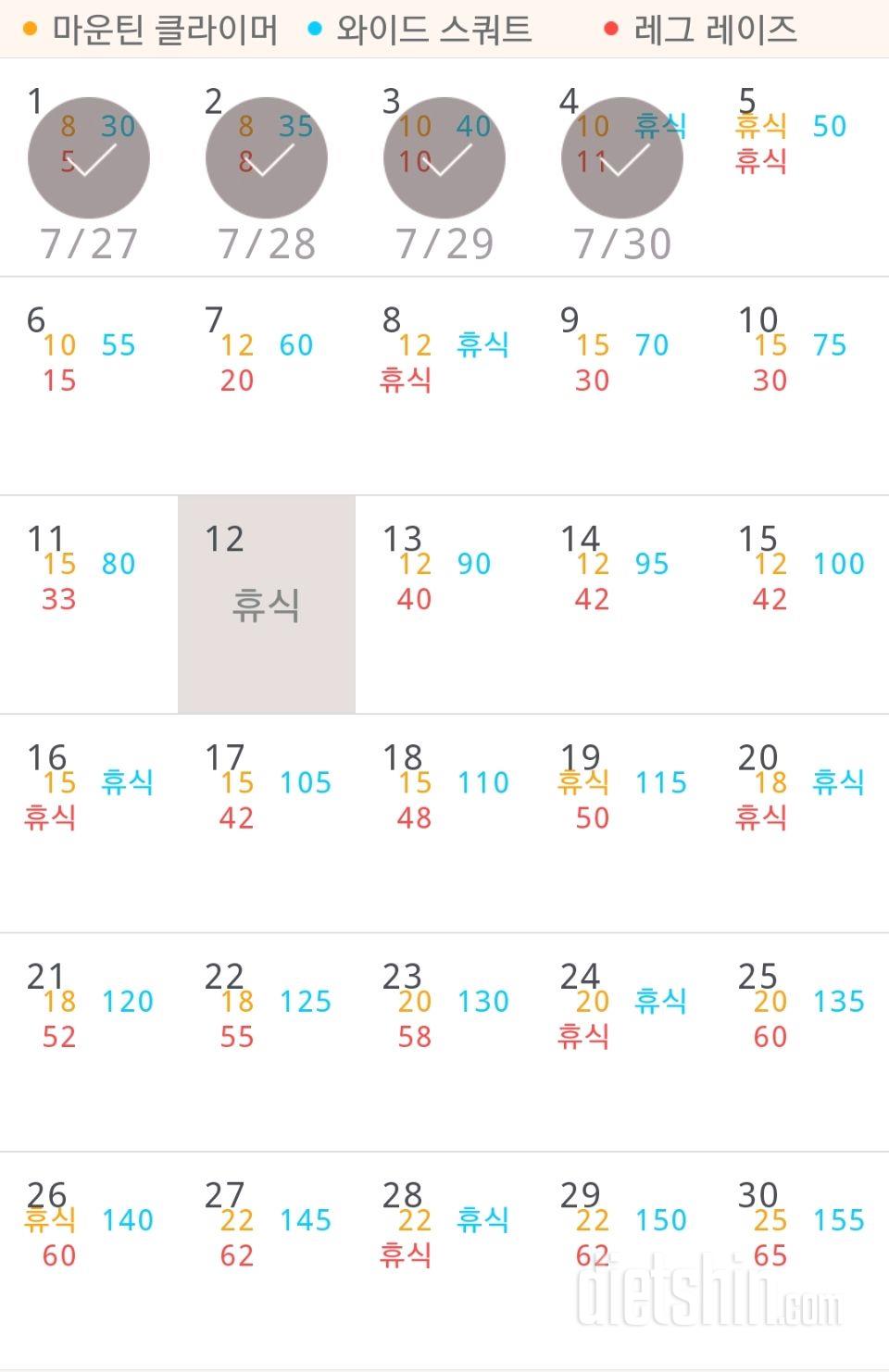 30일 체지방 줄이기 124일차 성공!