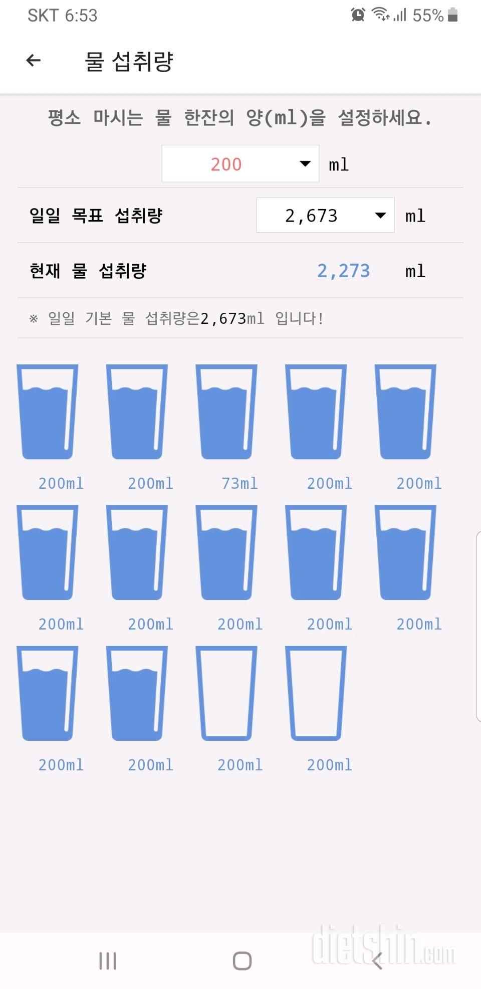 30일 하루 2L 물마시기 3일차 성공!