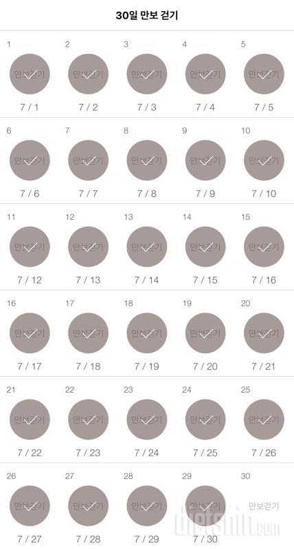 30일 만보 걷기 29일차 성공!