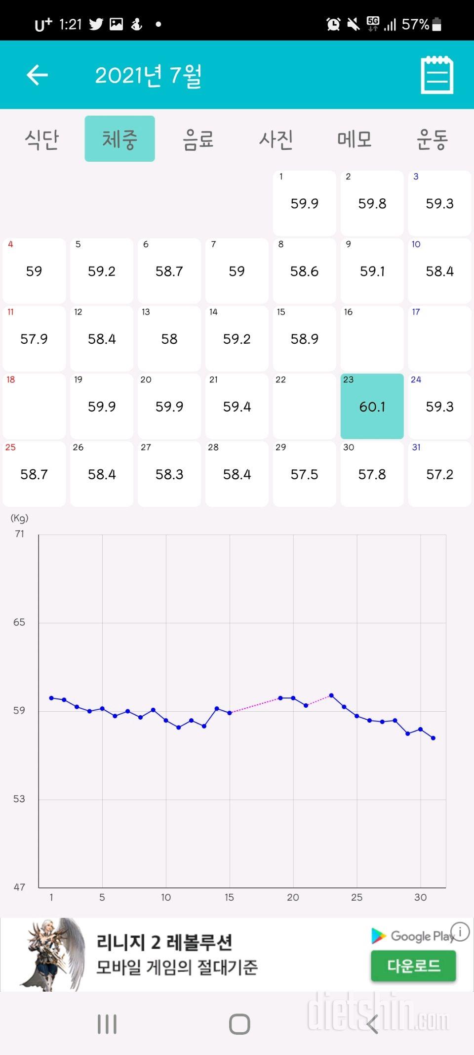 한달 동안의 기록