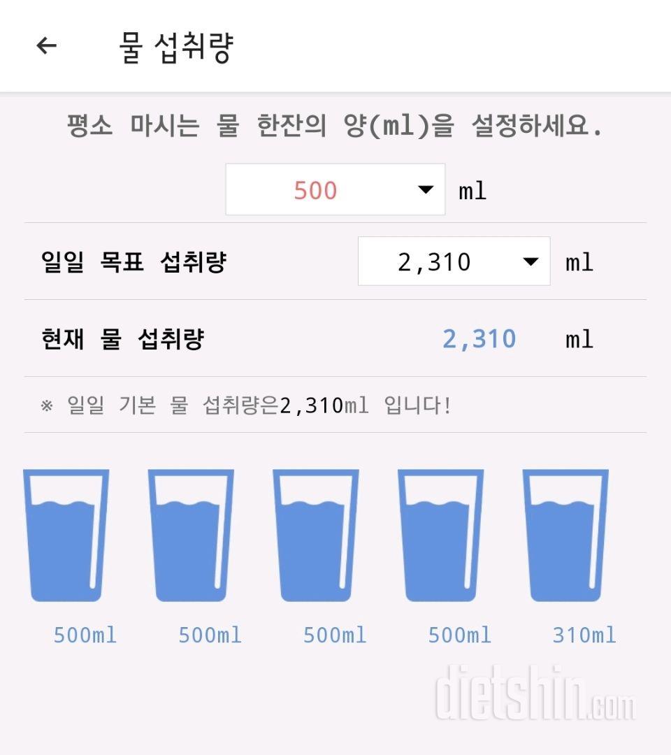 30일 하루 2L 물마시기 6일차 성공!