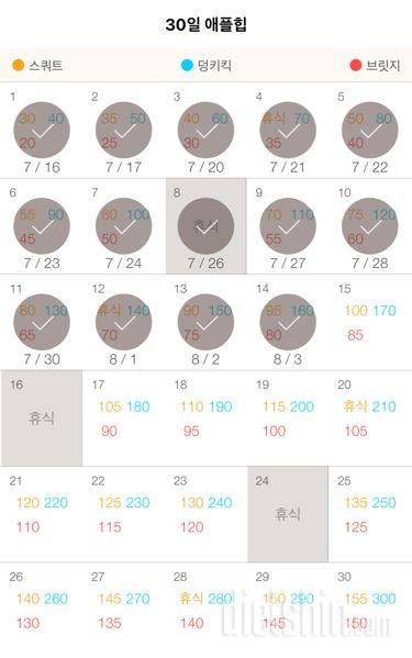 30일 애플힙 14일차 성공!