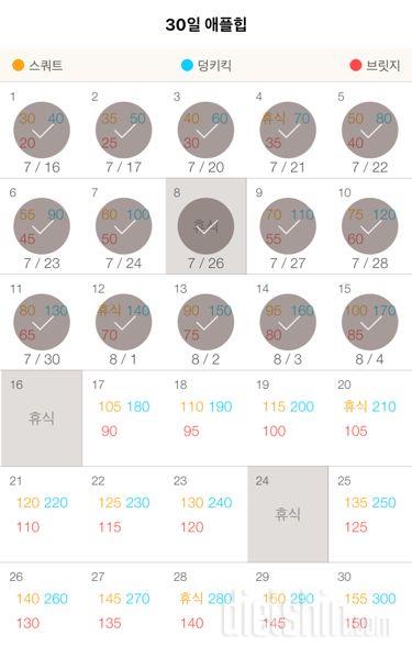 30일 애플힙 15일차 성공!