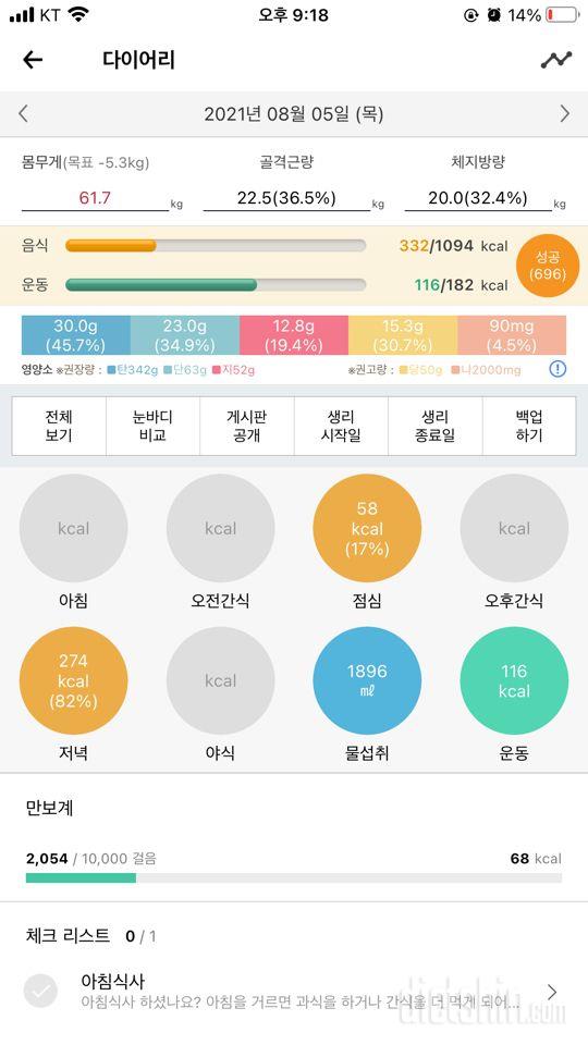 30일 밀가루 끊기 4일차 성공!