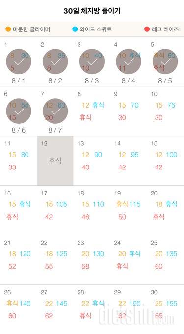 30일 체지방 줄이기 7일차 성공!