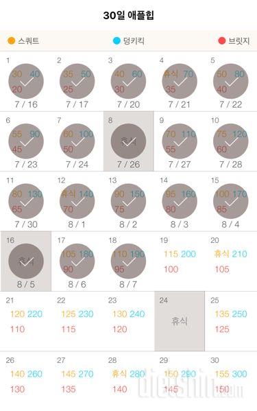 30일 애플힙 18일차 성공!