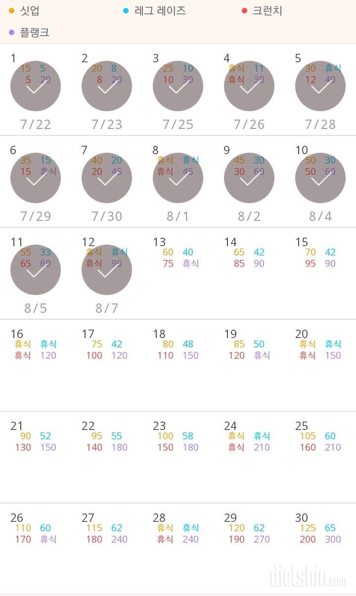 30일 복근 만들기 12일차 성공!