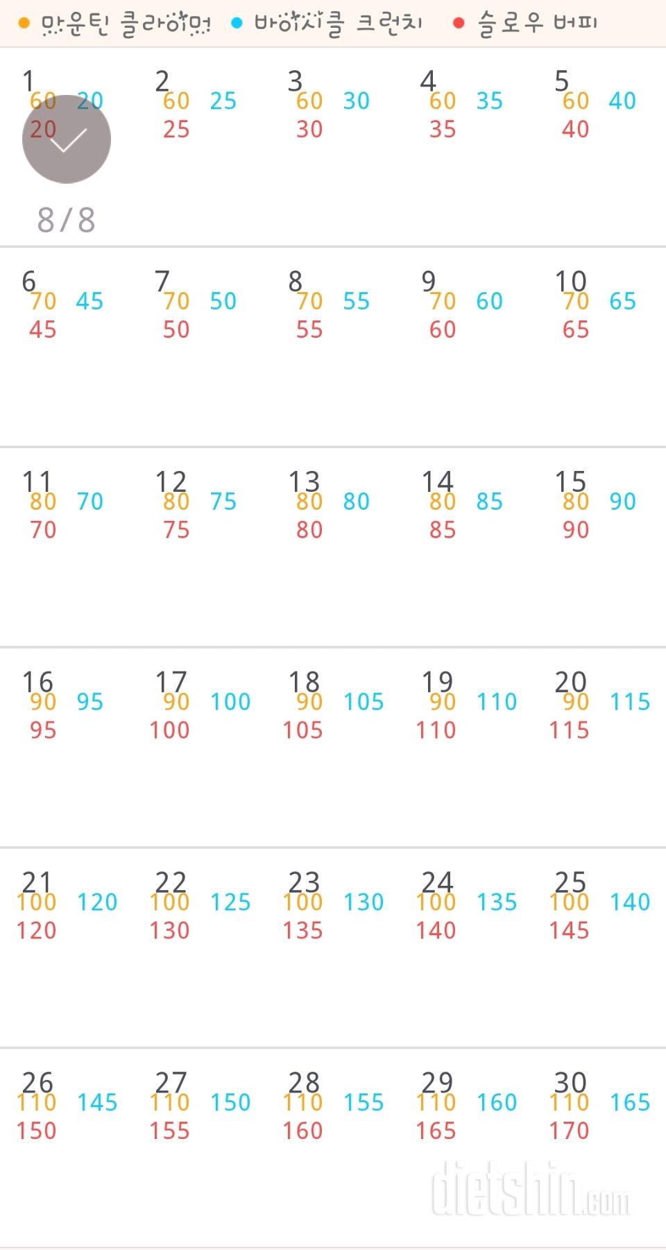 30일 유산소 운동 1일차 성공 !