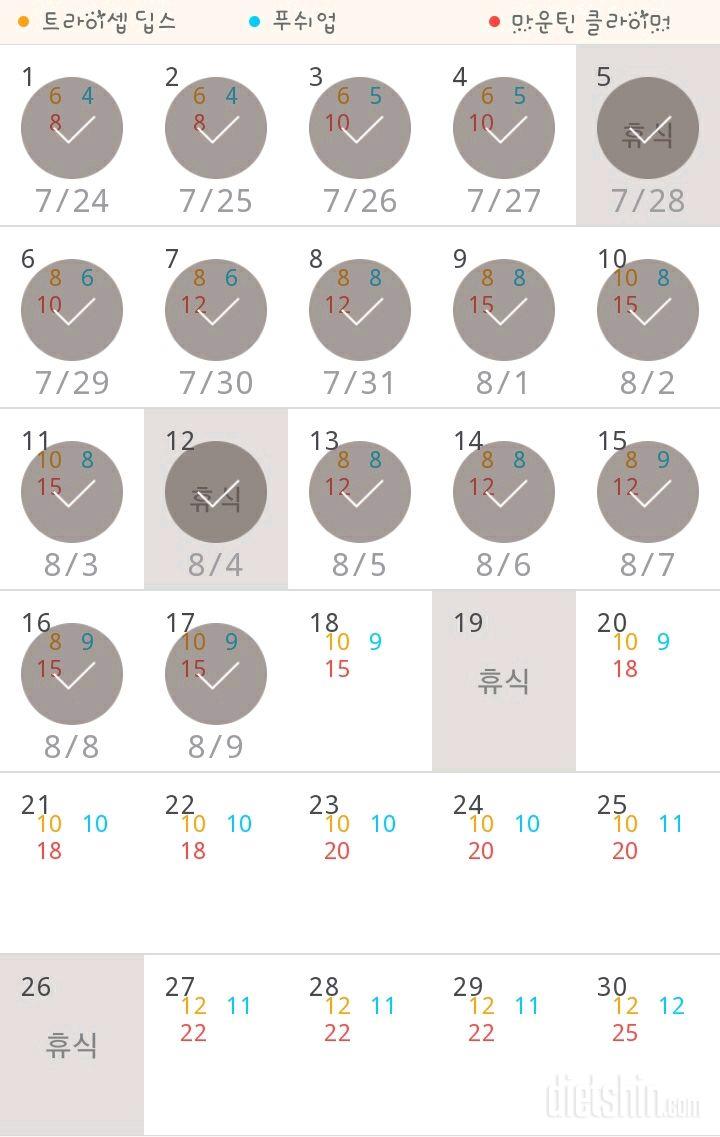 30일 슬림한 팔 17일차 성공!