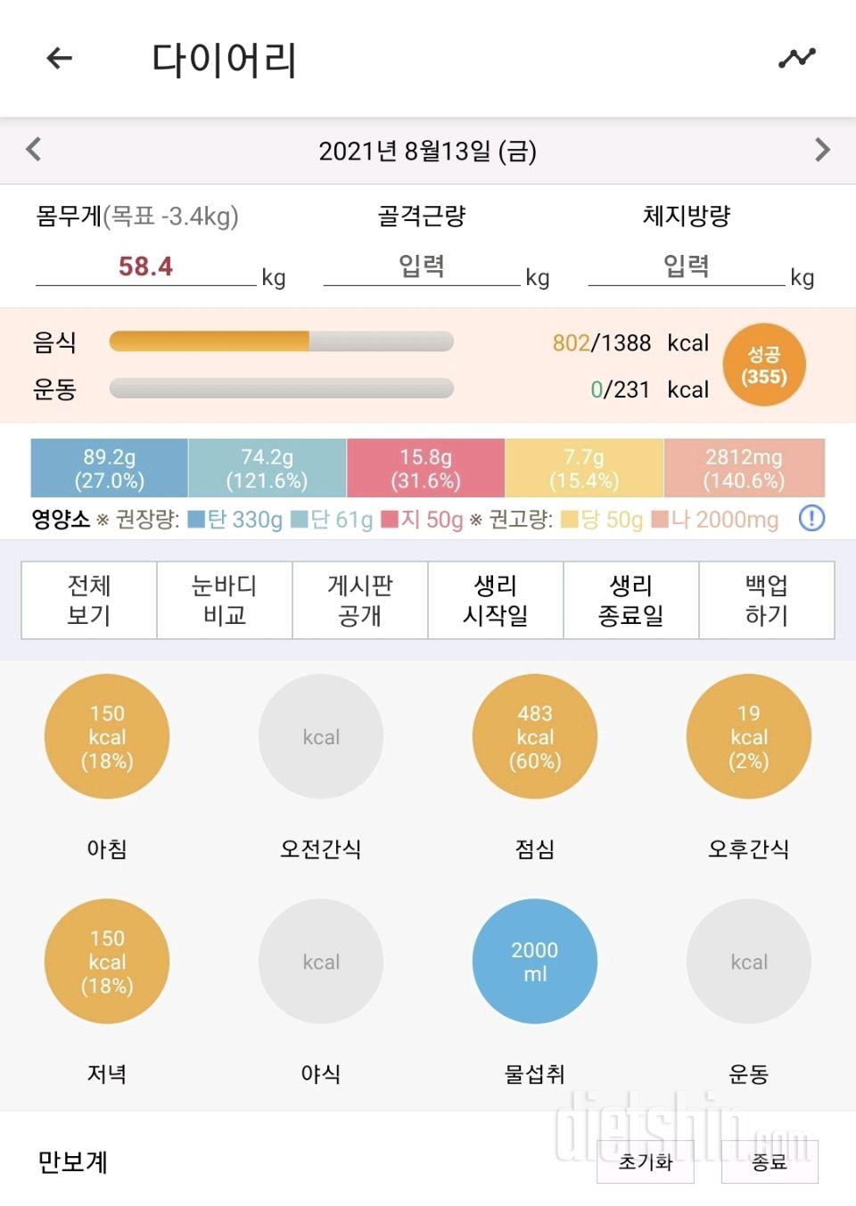 30일 야식끊기 5일차 성공!