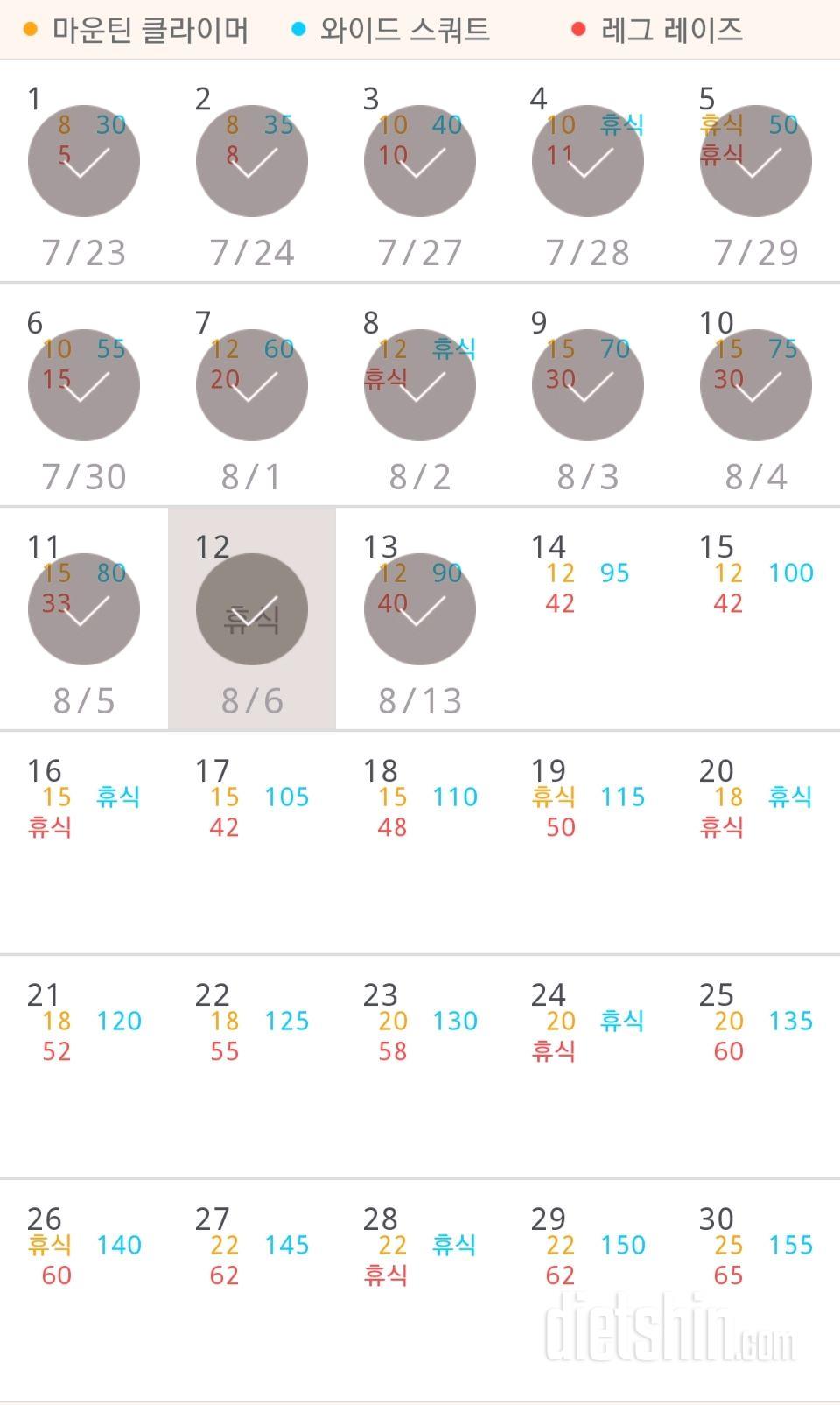 30일 체지방 줄이기 13일차 성공!