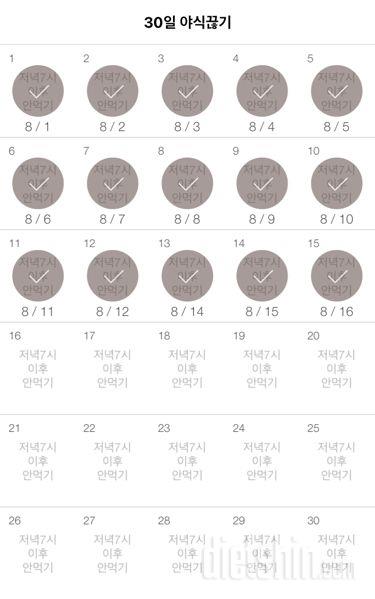 30일 야식끊기 15일차 성공!