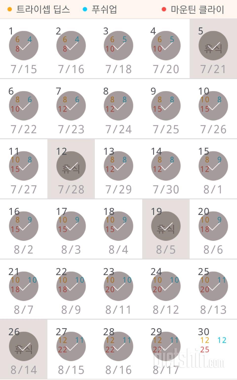 30일 슬림한 팔 29일차 성공!