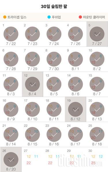 30일 슬림한 팔 26일차 성공!