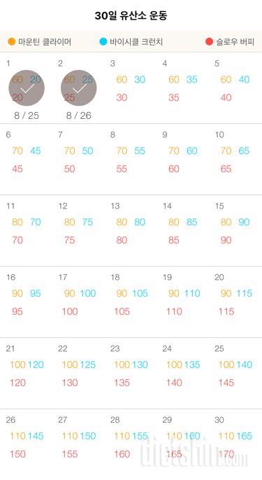 30일 유산소 운동 2일차 성공!