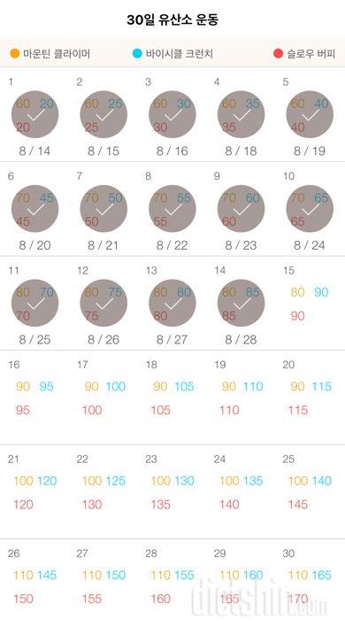 30일 유산소 운동 14일차 성공!