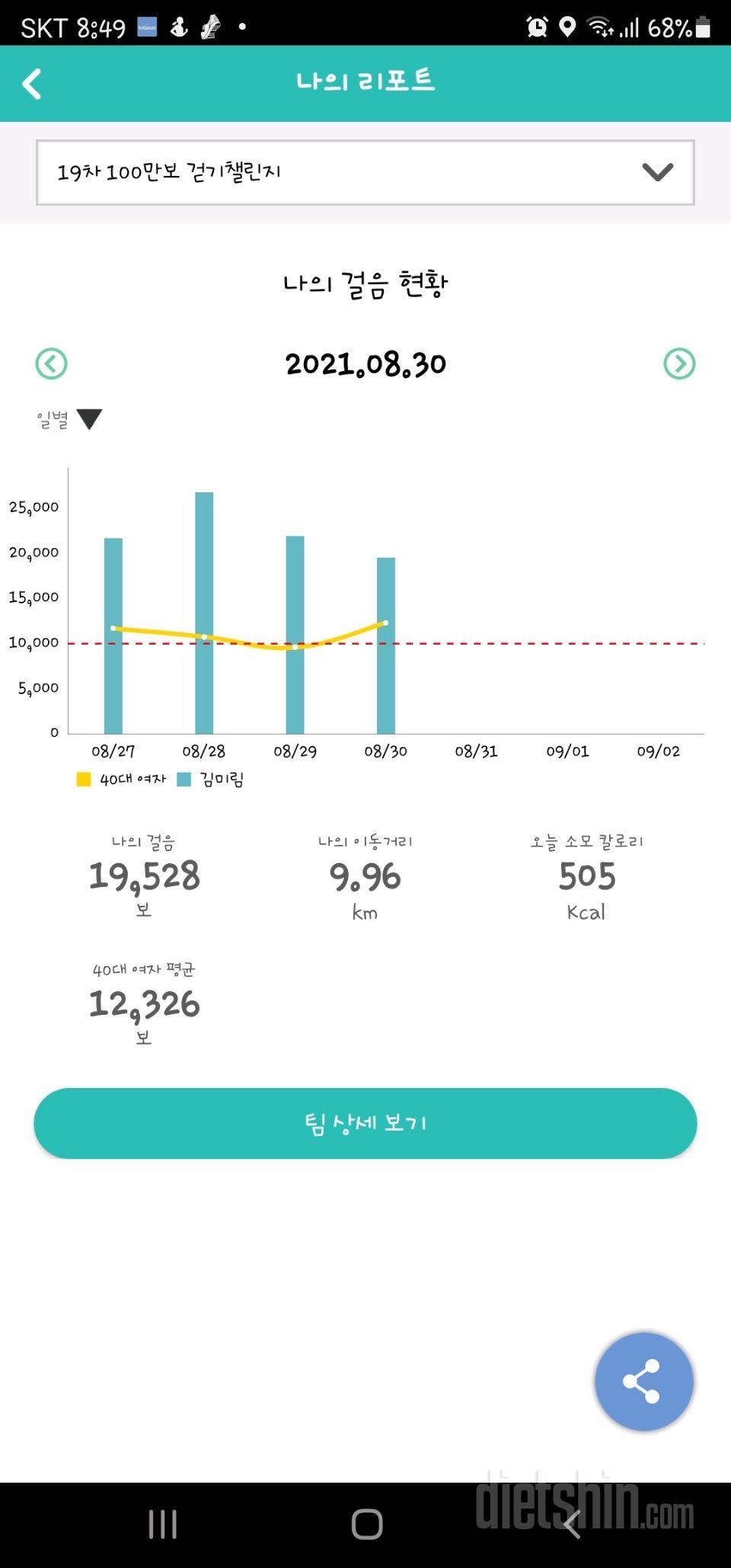 30일 만보 걷기 1176일차 성공!