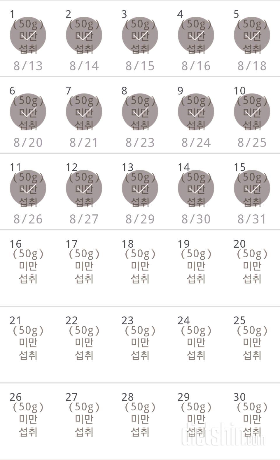 30일 당줄이기 15일차 성공!