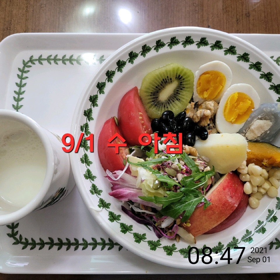 09월 01일( 아침식사 386kcal)