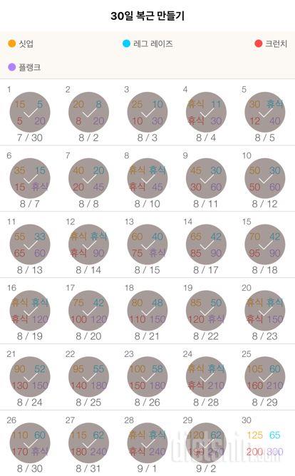 30일 복근 만들기 29일차 성공!