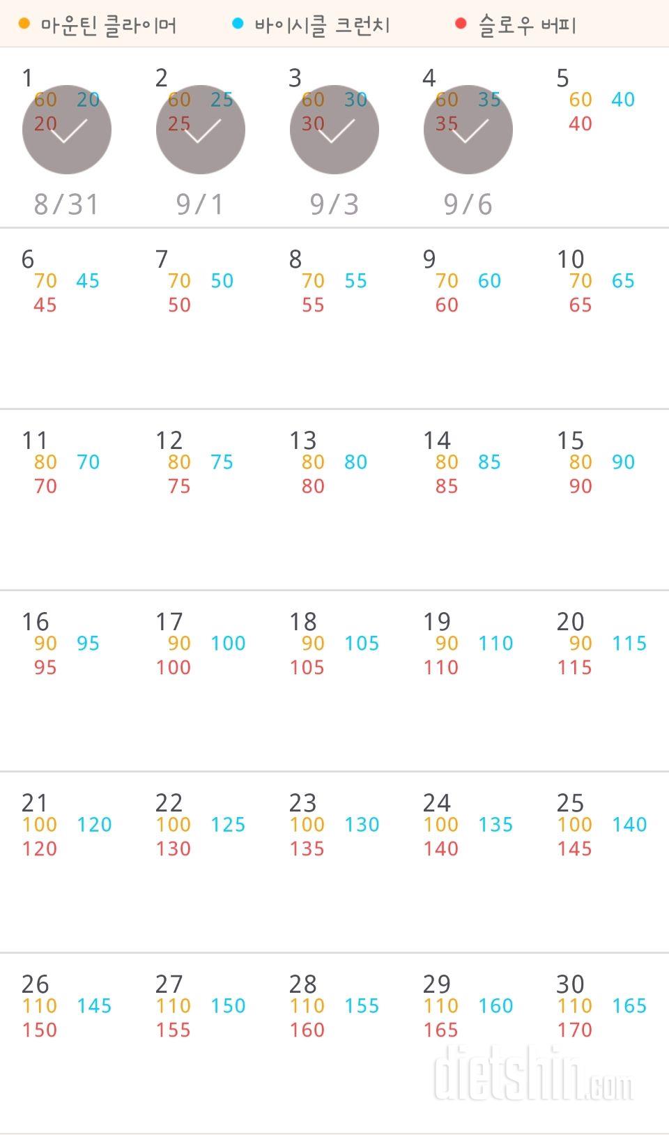 30일 유산소 운동 4일차 성공!