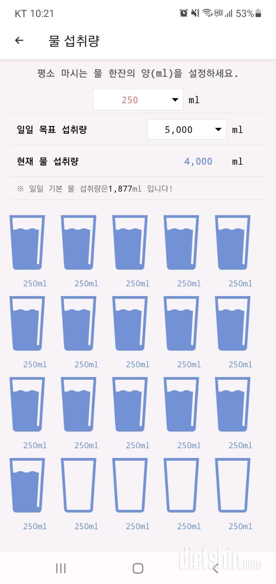 30일 하루 2L 물마시기 9일차 성공!