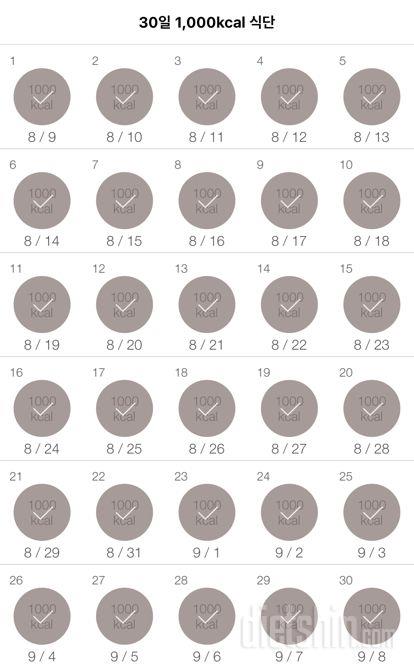 30일 1,000kcal 식단 90일차 성공!