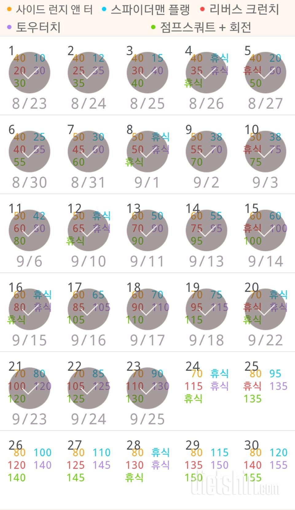 30일 전신운동  23일차 성공!