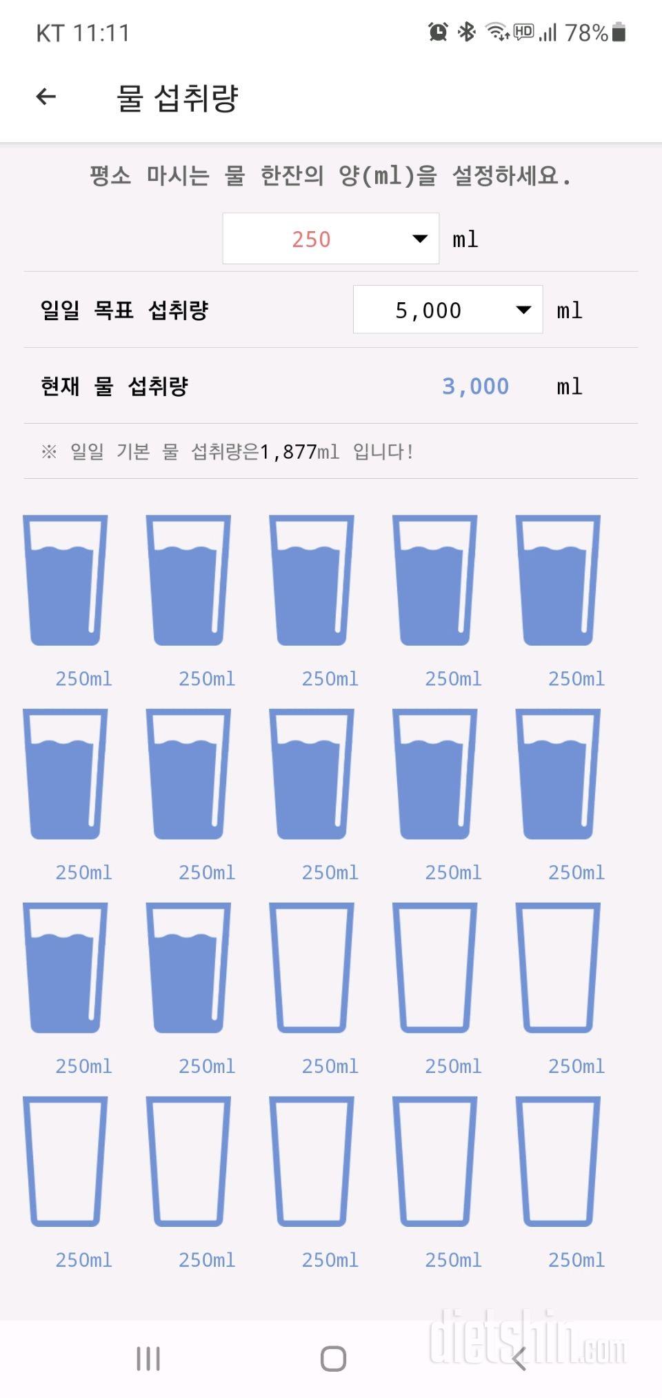 30일 하루 2L 물마시기 20일차 성공!