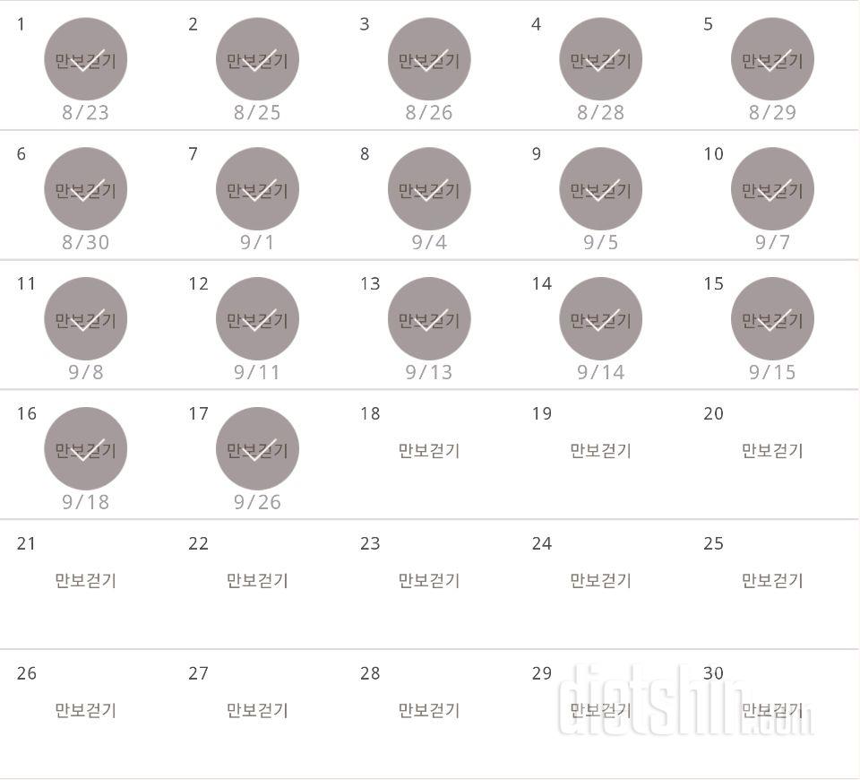 30일 만보 걷기 17일차 성공!