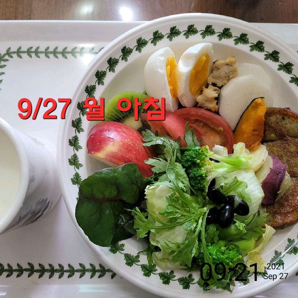 09월 27일( 아침식사 389kcal)