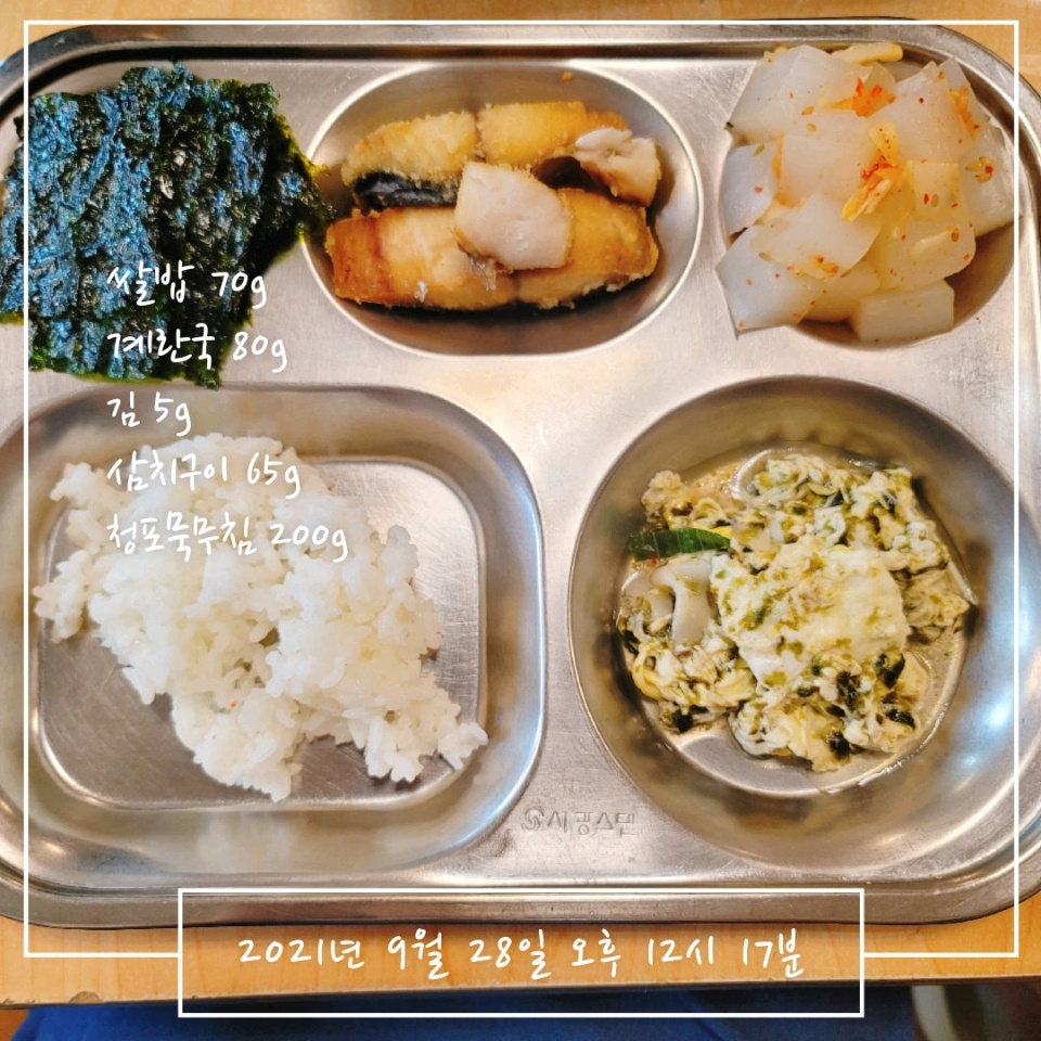 09월 28일( 점심식사 402kcal)