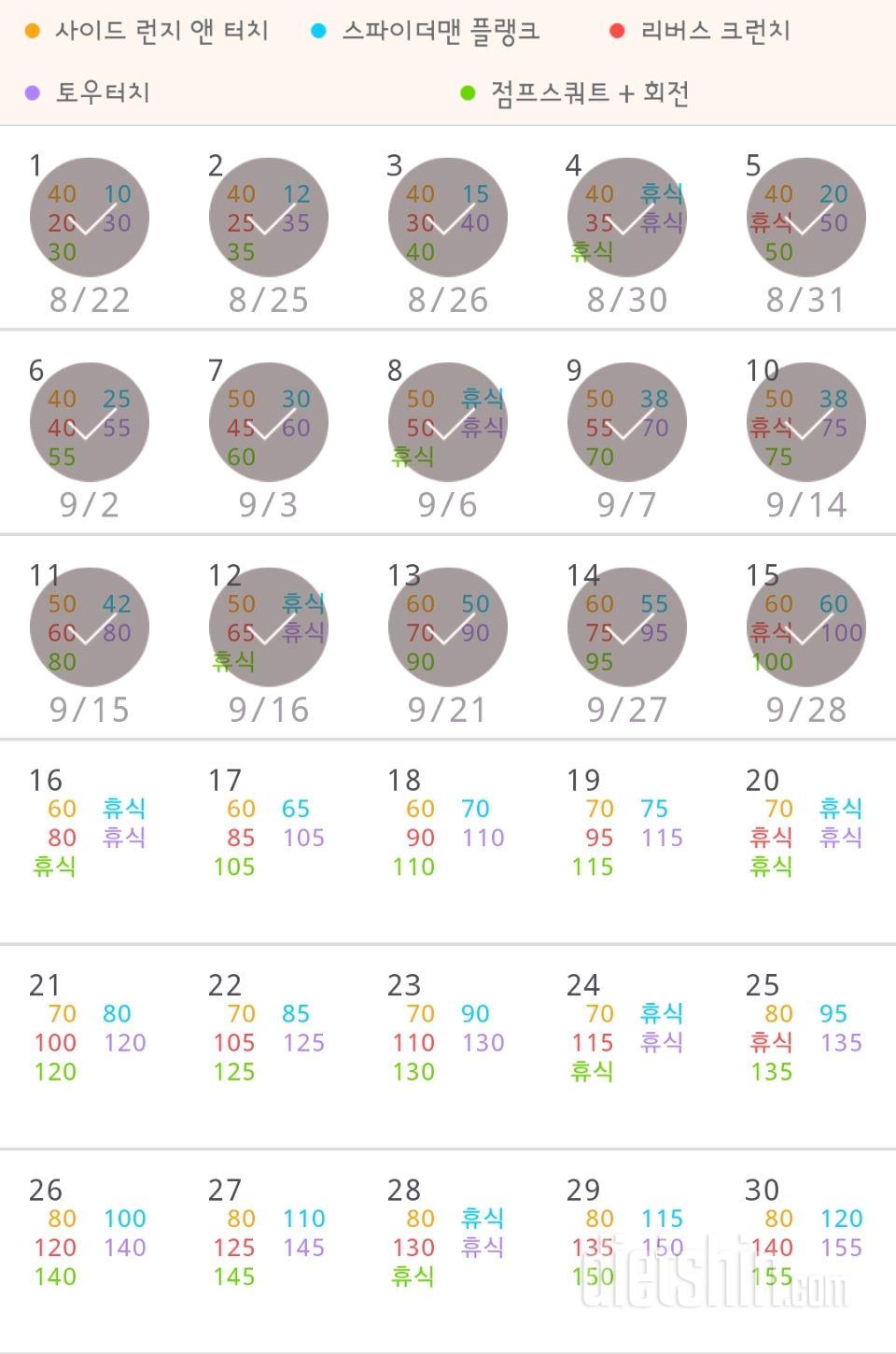 30일 전신운동  225일차 성공!